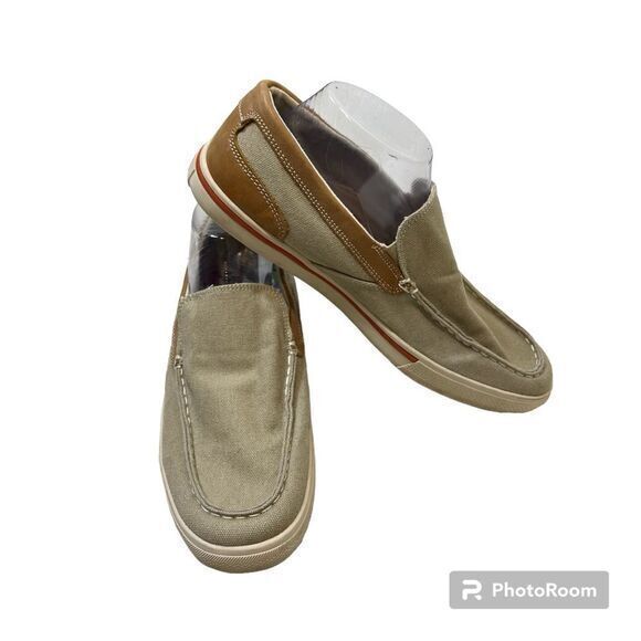 Tommy Bahama Loafer Shoes‎ Slip On Canvas Calderon Venetian Beige Brown Size 8.5 - Picture 1 of 7